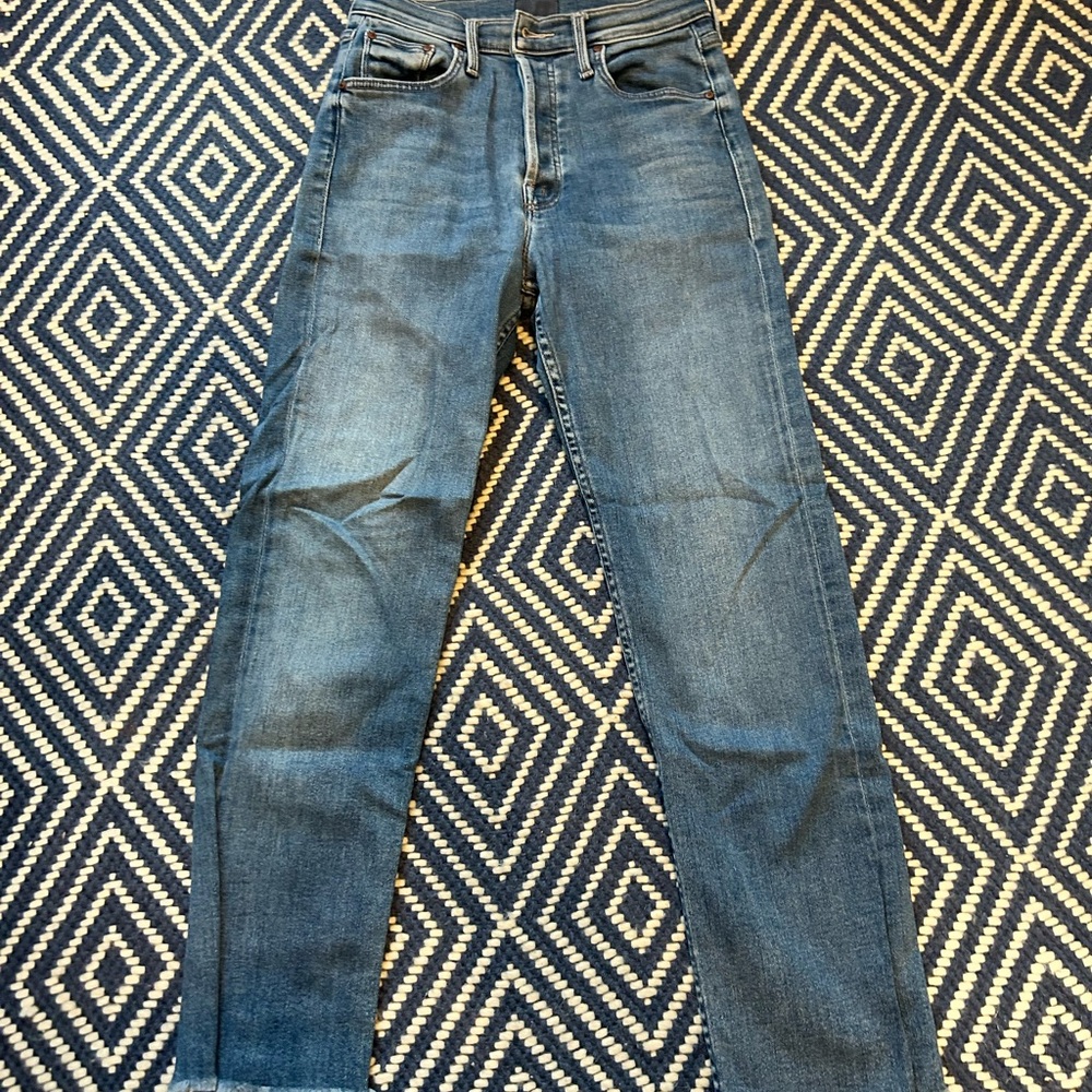 MOTHER Skinny Jeans in Deep Blue